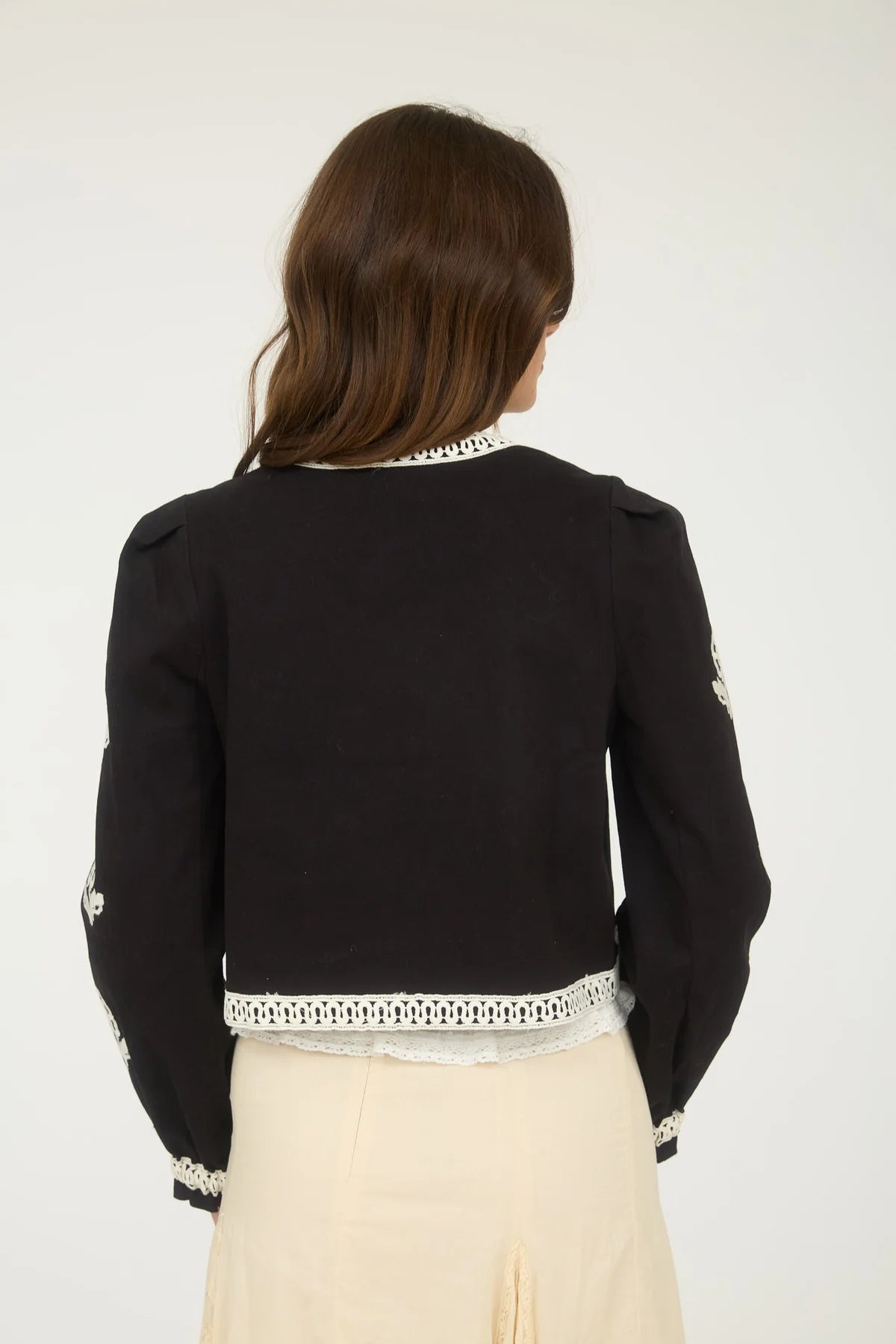 Embroidery Detail Long Sleeve Jacket