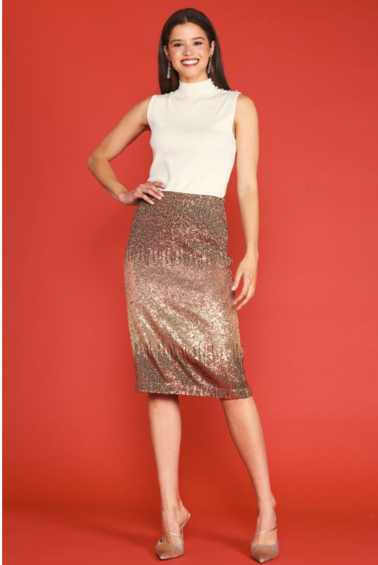 Ombre Sequin Pencil Skirt
