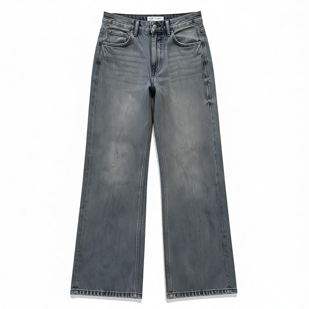 Zara Wide leg Straight Denim Jeans
