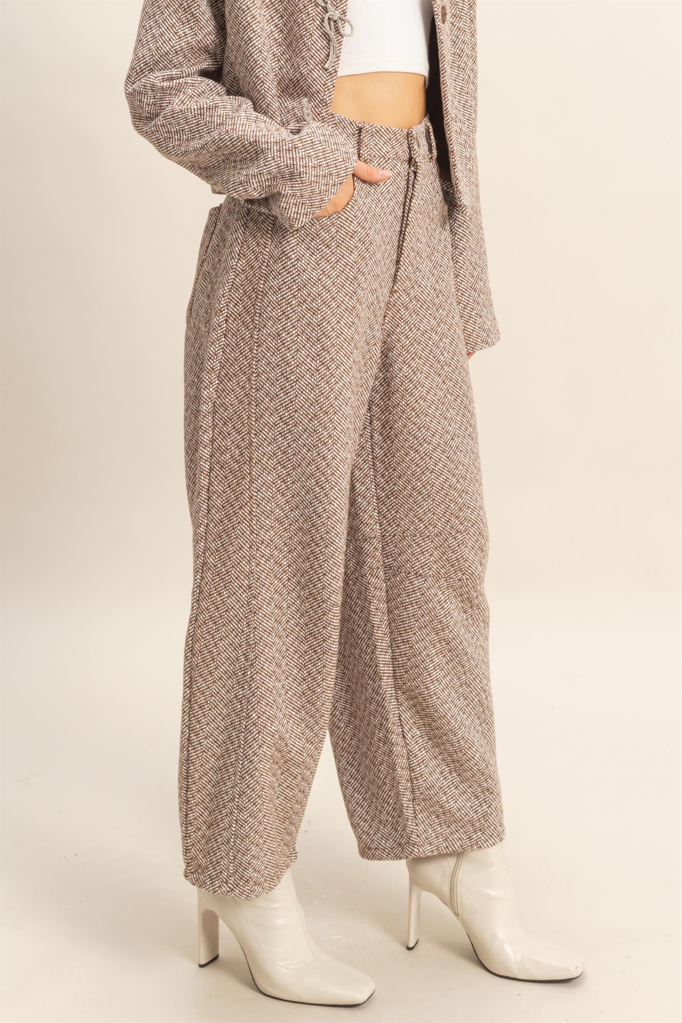 Herringbone Barrel Pants