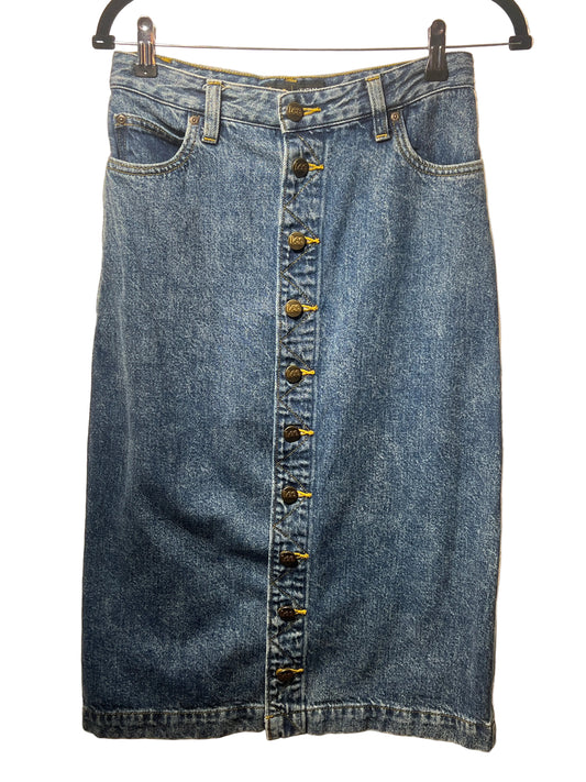 Lee Denim Button Down Midi Skirt