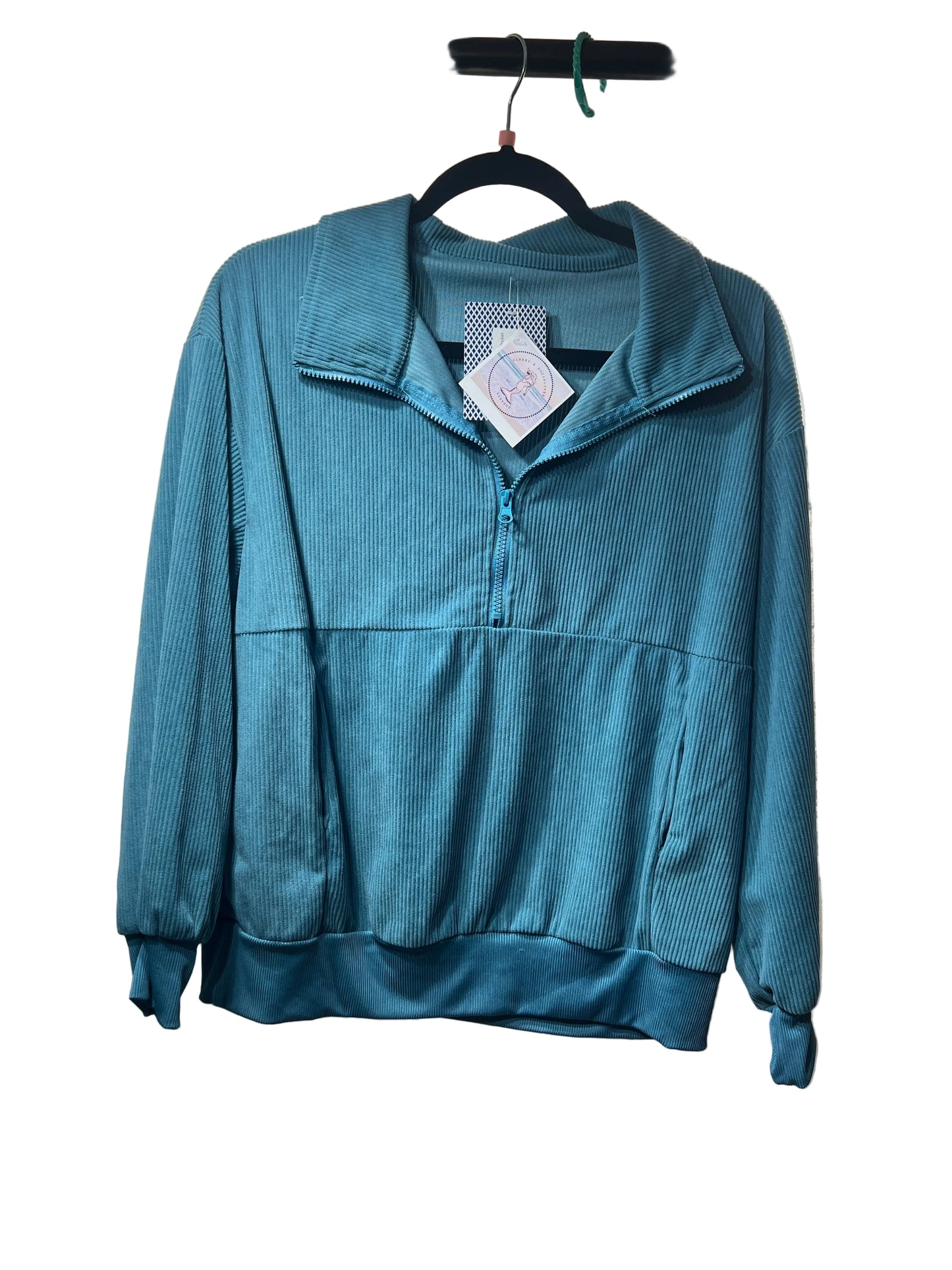 Teal Pullover with Front Pocket