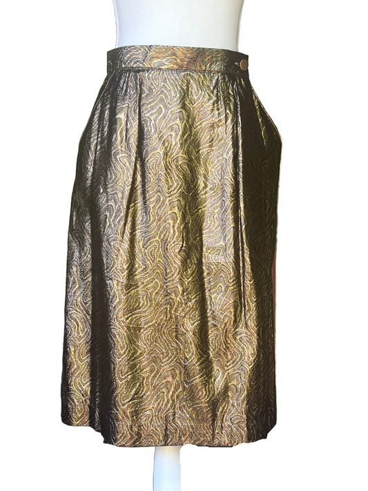 TJ Gold Lame' Knee Length Skirt