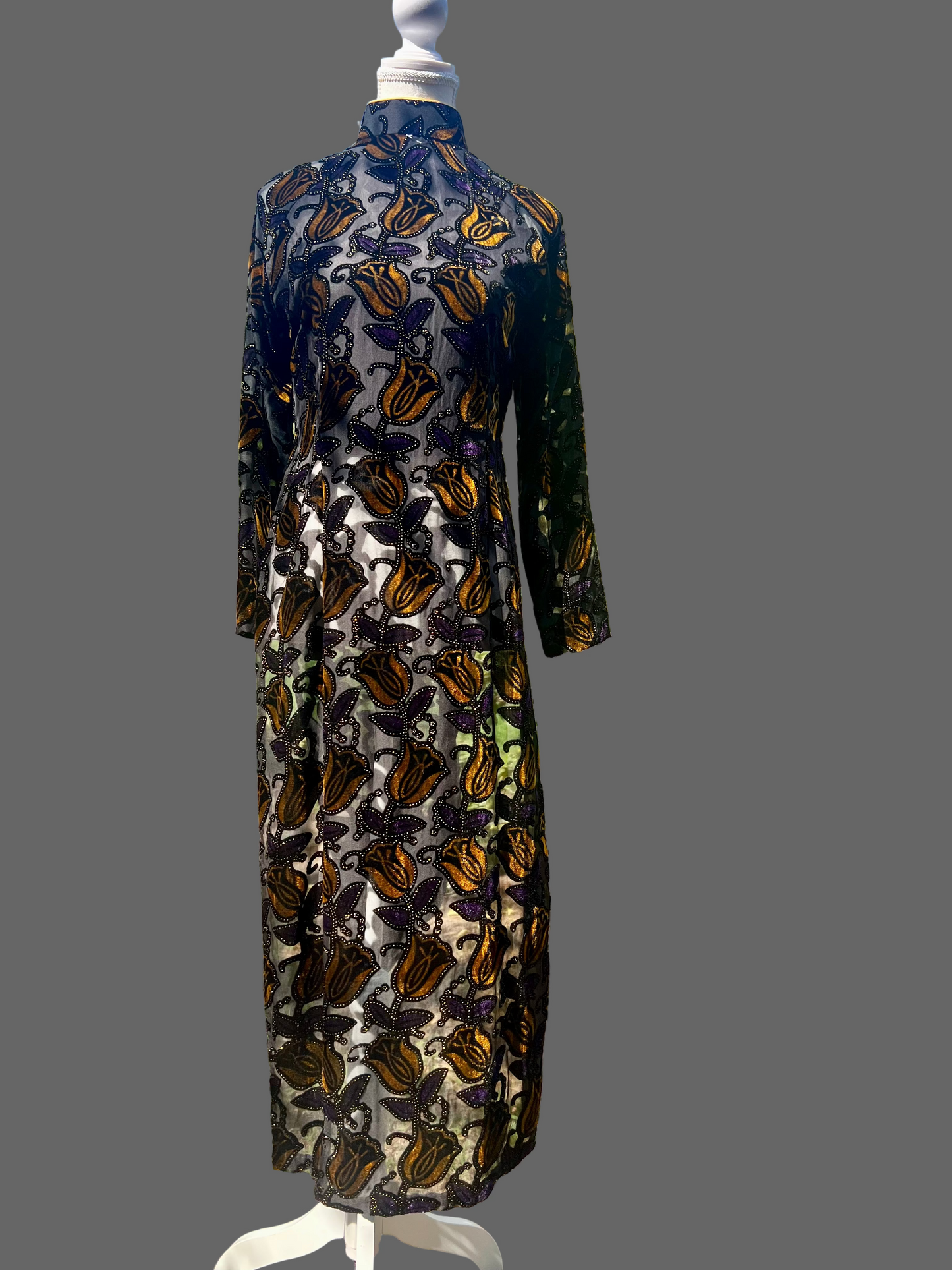 Burnout Velvet Sheer Dress