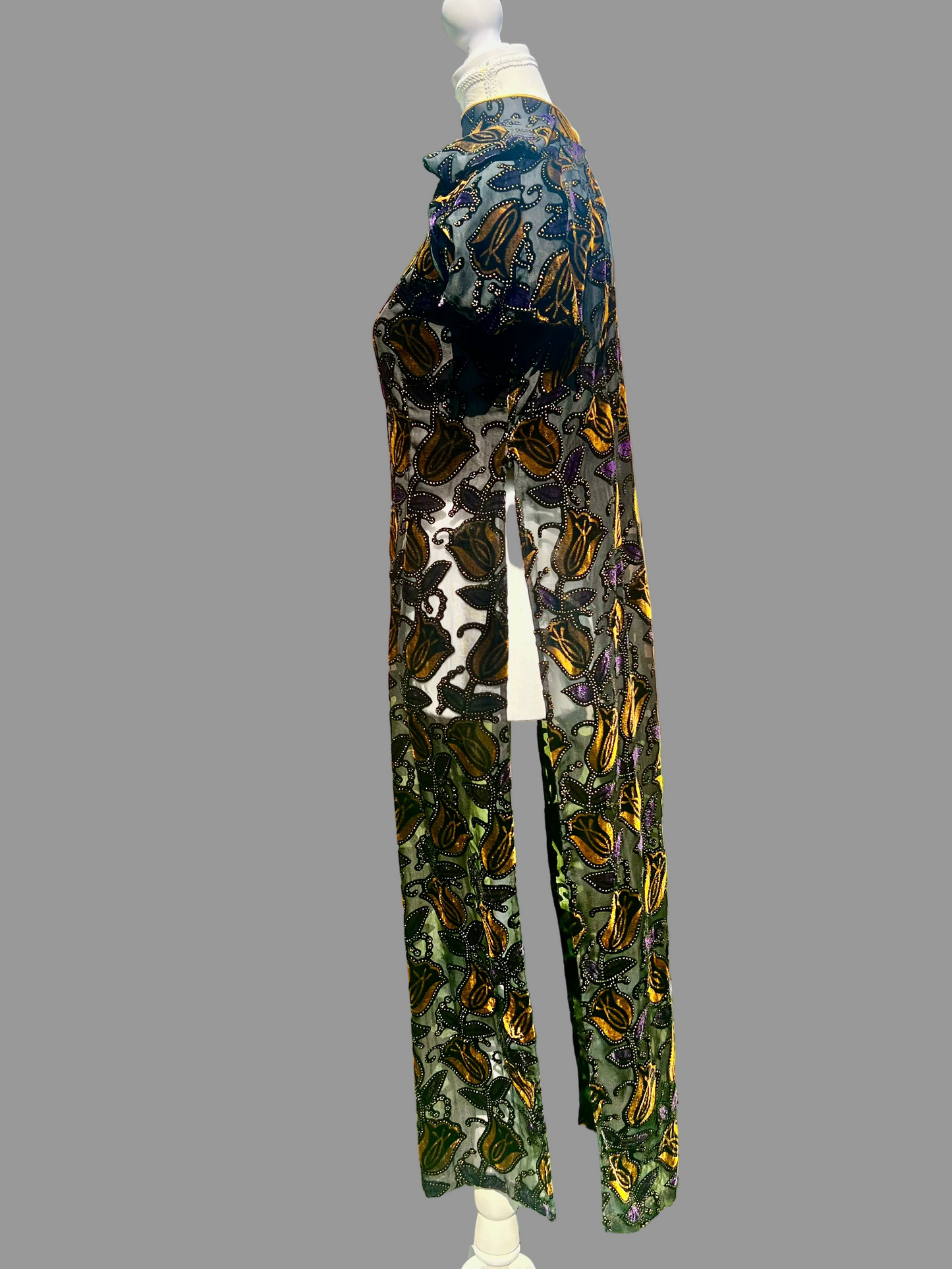 Burnout Velvet Sheer Dress