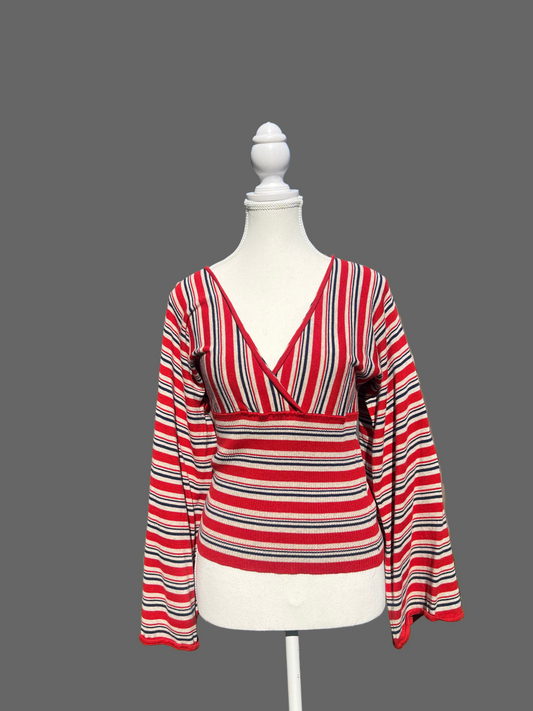 M.L.L.P. Striped Knit with Bell Sleeves