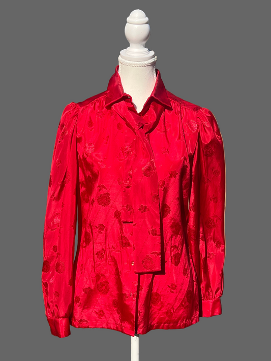 Provincetown Red Floral Striped Top