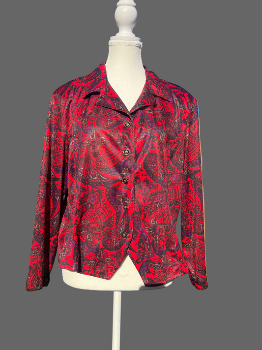 Red and Purple Paisley Shirt