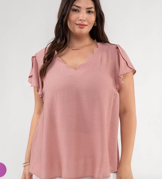 Plus Size V-Neck Blouse