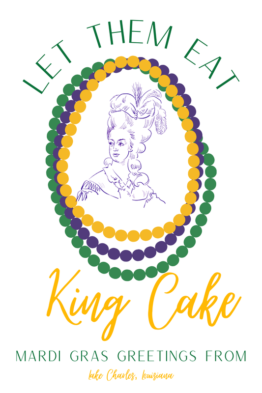 Postcard Let Them Eat King Cake