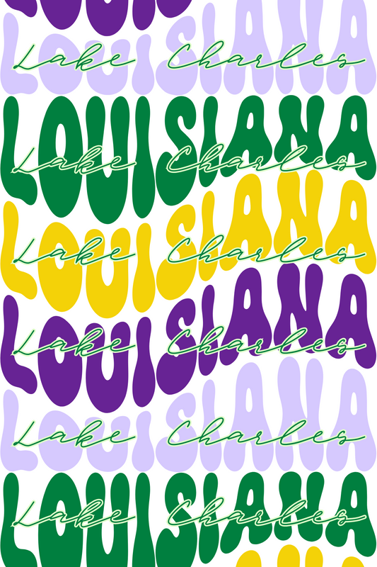 Postcard Groovy Lake Charles Louisiana
