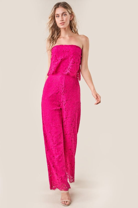 Strapless Lace Jumpsuit