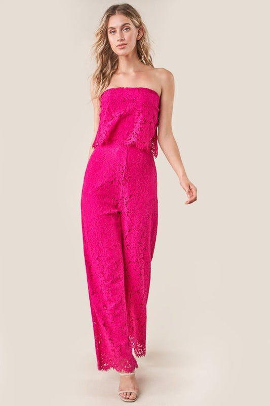 Strapless Lace Jumpsuit