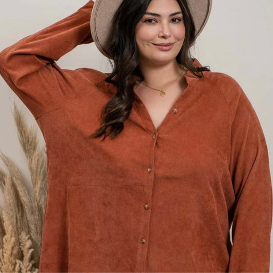 Plus Corduroy Top