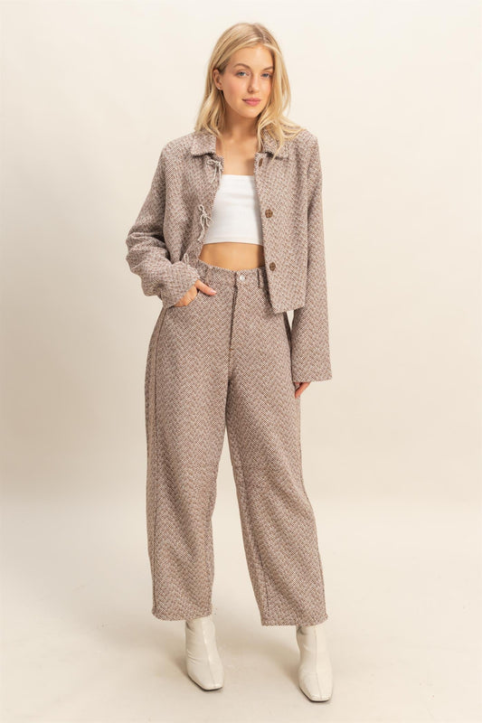 Herringbone Barrel Pants