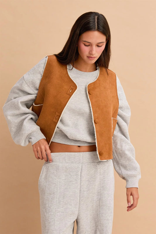 Suede Cropped Vest